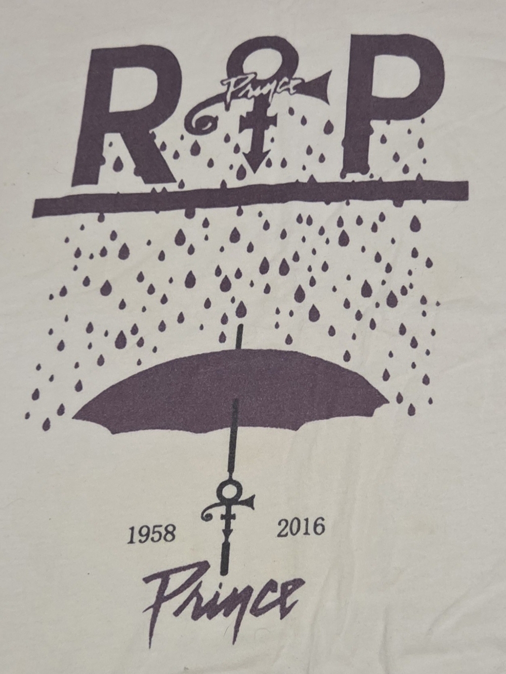 Prince White Tee with Purple Tribute Graphic